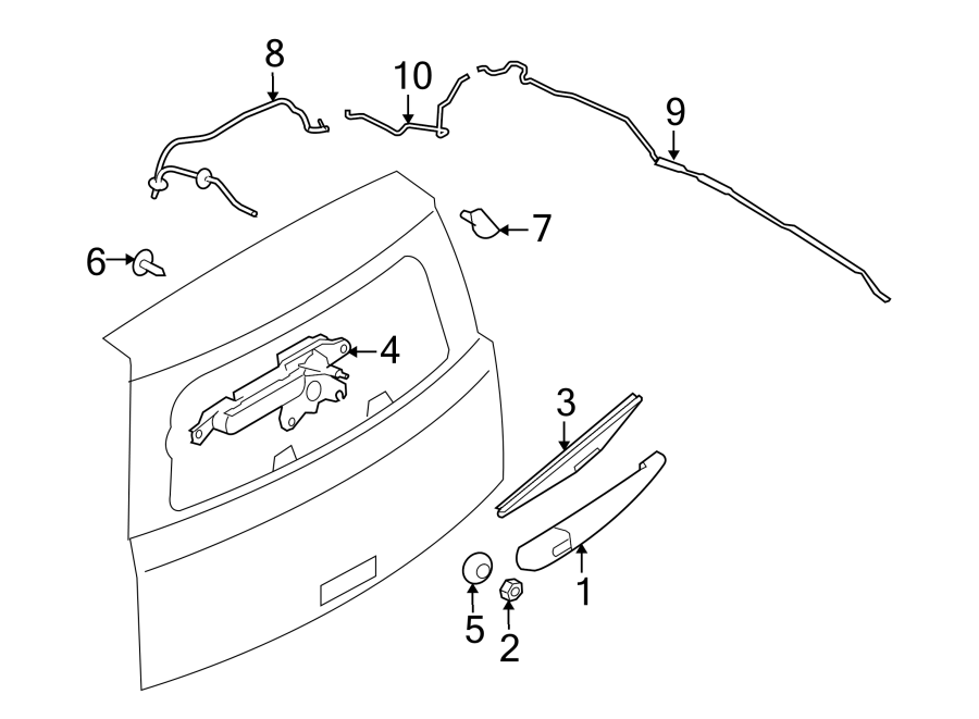 Diagram LIFT GATE. WIPER & WASHER COMPONENTS. for your 2024 Ford Bronco   