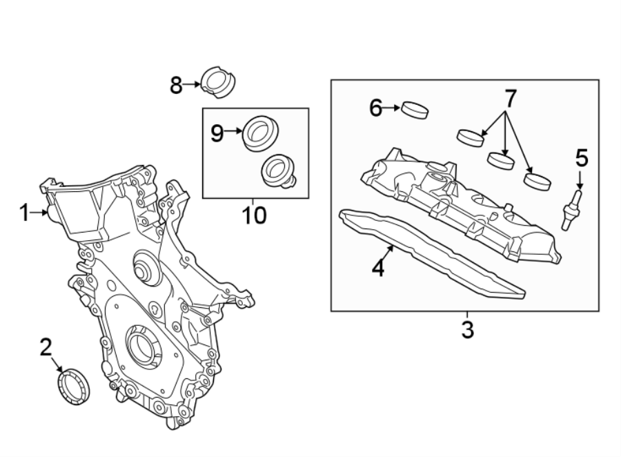 Diagram ENGINE / TRANSAXLE. VALVE & TIMING COVERS. for your Lincoln MKZ  