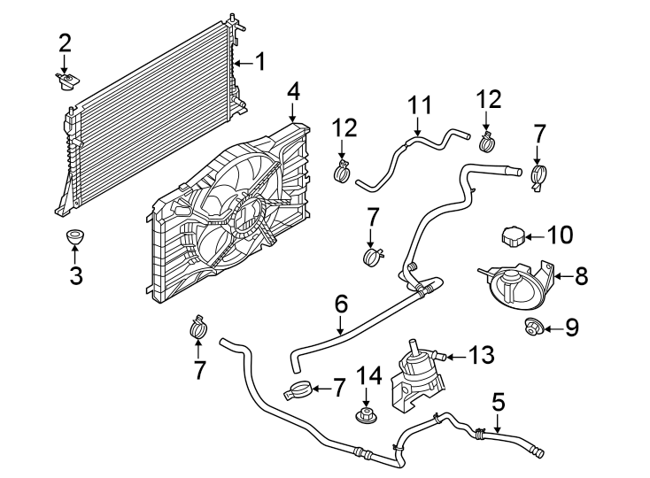 Radiator & components. Diagram