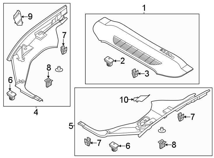 Diagram Hood. Cargo area. for your 2023 Ford F-150   