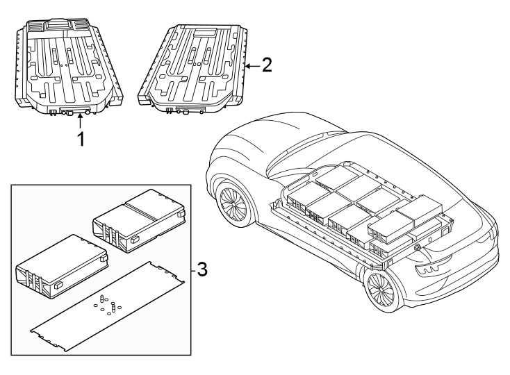 Diagram Battery & battery assemblies. High voltage. for your 2024 Ford Transit-350 3.5L EcoBoost V6 A/T RWD PTV Extended Cargo Van 