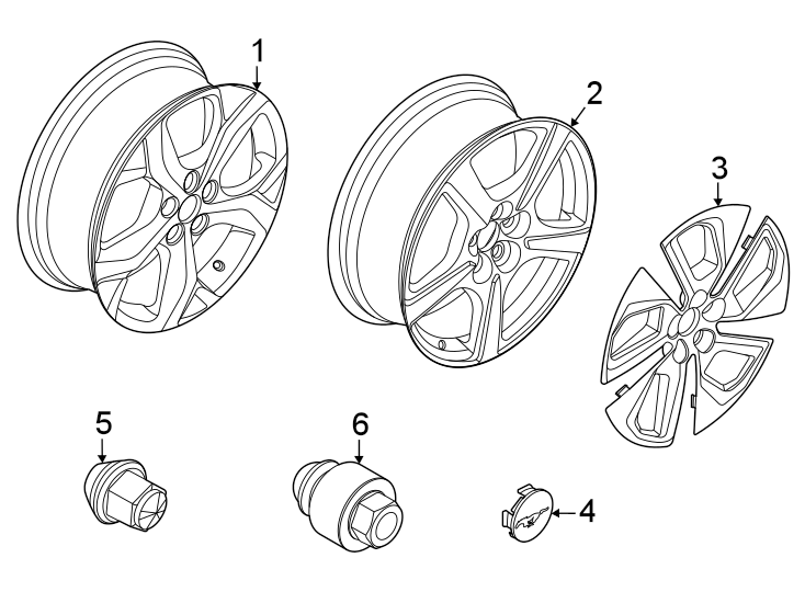 Diagram Wheels. for your 2023 Ford Mustang 2.3L EcoBoost A/T EcoBoost Coupe 