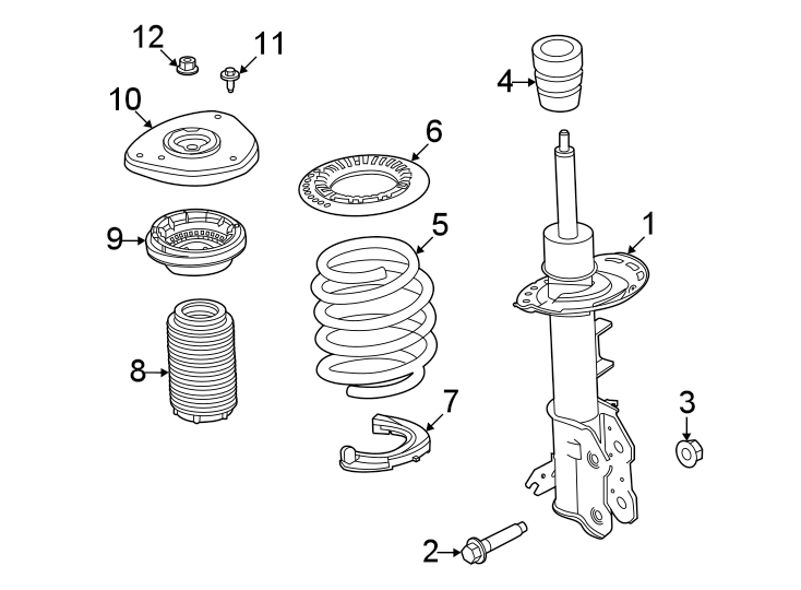 Diagram Front suspension. Struts & components. for your 2010 Ford F-150  XL Extended Cab Pickup Fleetside 