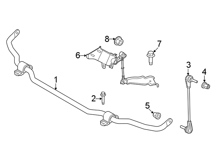 Diagram Front suspension. Stabilizer bar & components. for your 2008 Lincoln MKZ   