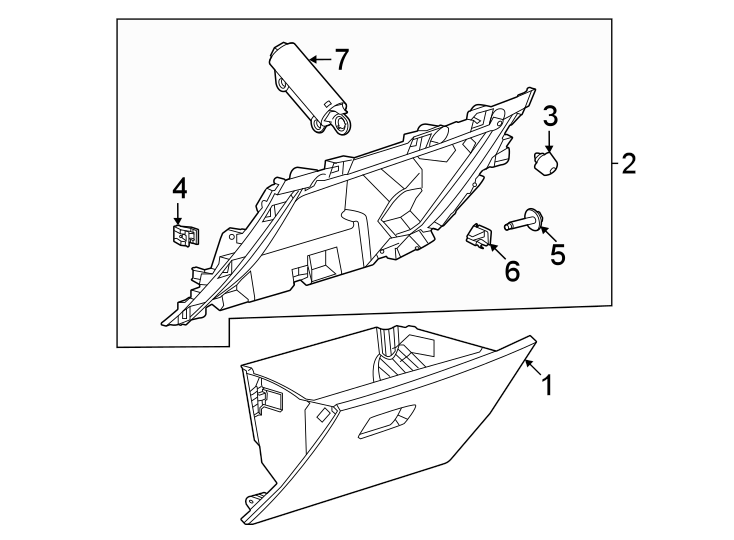 Diagram Instrument panel. Glove box. for your 2019 Lincoln MKZ Reserve I Sedan  