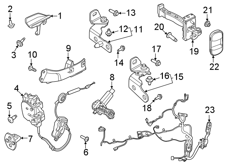 Diagram Front door. Lock & hardware. for your 1992 Ford F-150   