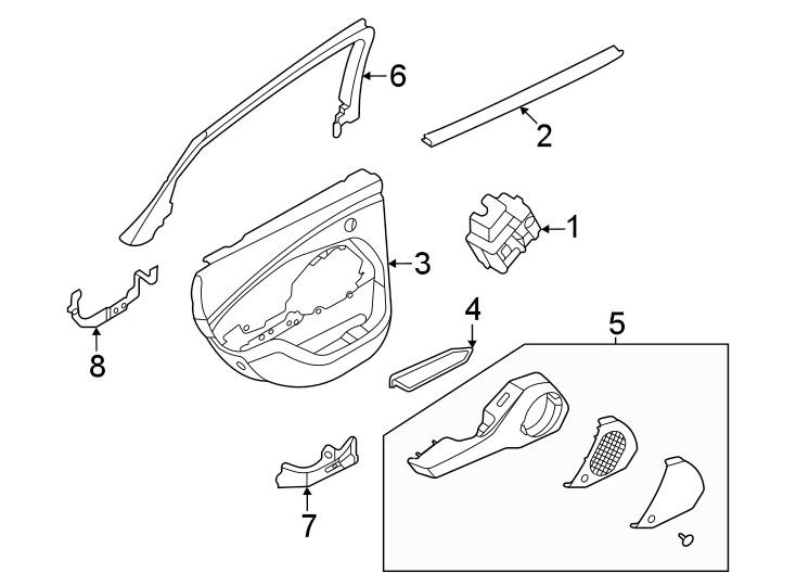 Diagram Rear door. Interior trim. for your 1986 Ford Bronco   