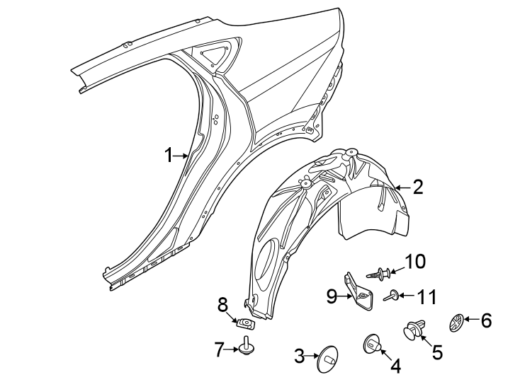 Diagram Quarter panel & components. for your 2007 Lincoln MKZ   