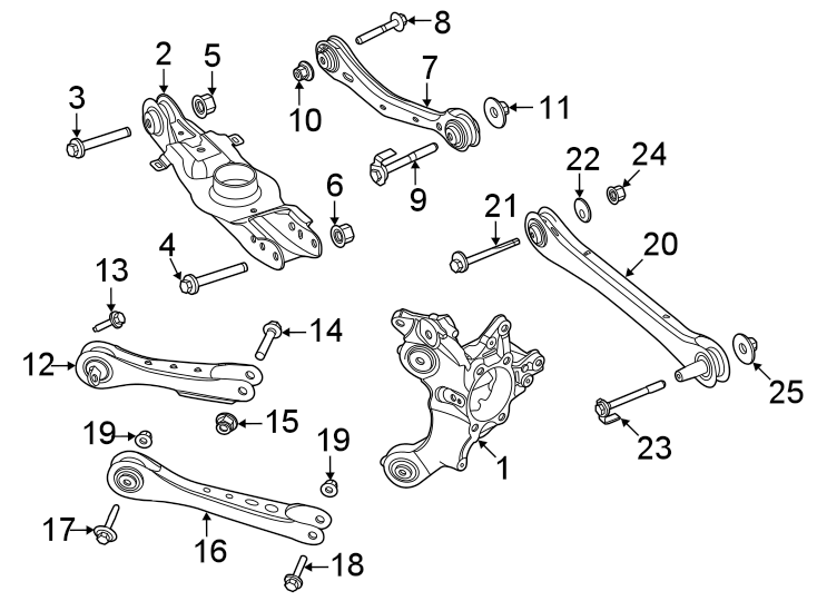 Diagram Rear suspension. Suspension components. for your 2022 Ford Expedition 3.5L EcoBoost V6 A/T RWD King Ranch Sport Utility 