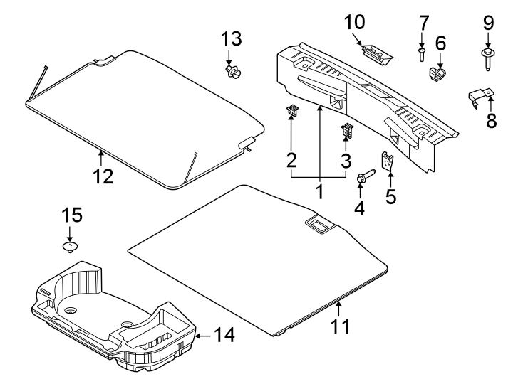 Diagram Rear body & floor. Interior trim. for your Lincoln MKZ  