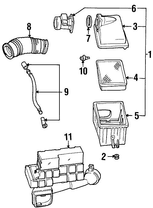 Diagram ENGINE / TRANSAXLE. AIR INTAKE. for your Ford
