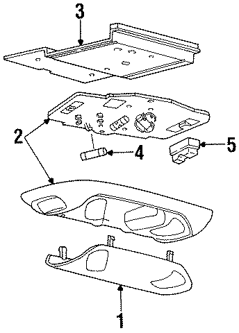 Diagram OVERHEAD CONSOLE. for your 2006 Ford F-150 4.2L Triton V6 A/T 4WD STX Extended Cab Pickup Stepside 