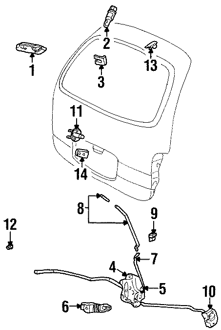 Diagram LOCK & HARDWARE. for your Ford