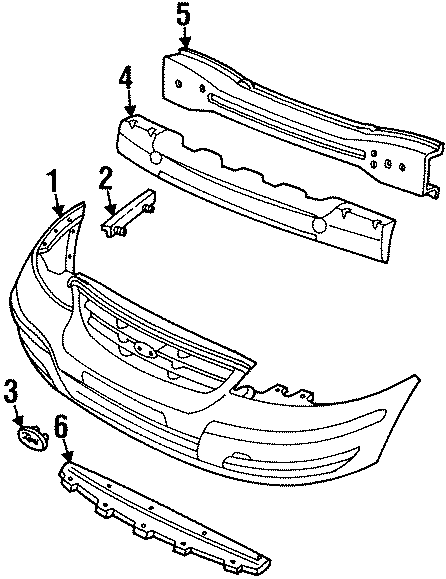 Diagram FRONT BUMPER. BUMPER & COMPONENTS. for your 2019 Lincoln MKZ Reserve II Hybrid Sedan  