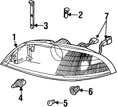 Diagram FRONT LAMPS. HEADLAMP COMPONENTS. for your 1990 Ford F-150   