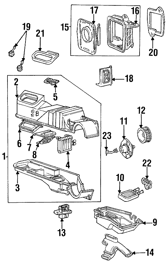 Diagram AIR CONDITIONER & HEATER. EVAPORATOR & HEATER COMPONENTS. for your 2011 Ford Ranger   