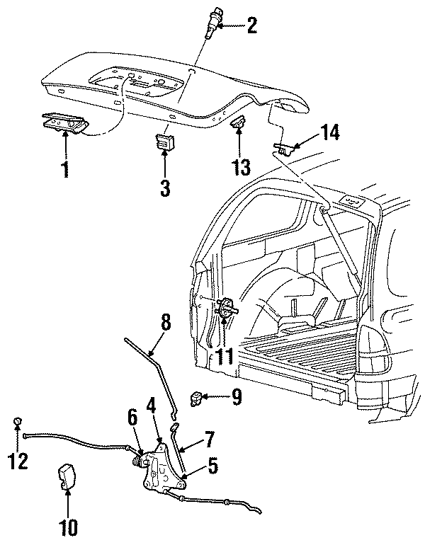 Diagram LOCK & HARDWARE. for your Ford