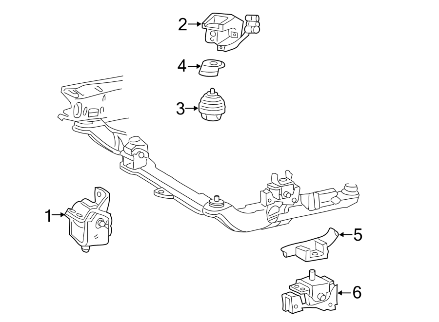 Diagram ENGINE / TRANSAXLE. ENGINE & TRANS MOUNTING. for your Ford Windstar  