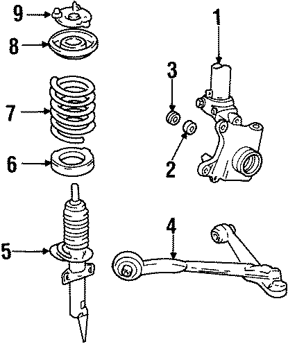 Diagram FRONT SUSPENSION. SUSPENSION COMPONENTS. for your 2020 Ford F-150 3.0L Power-Stroke V6 DIESEL A/T 4WD Platinum Crew Cab Pickup Fleetside 