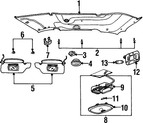 ROOF. INTERIOR TRIM. Diagram
