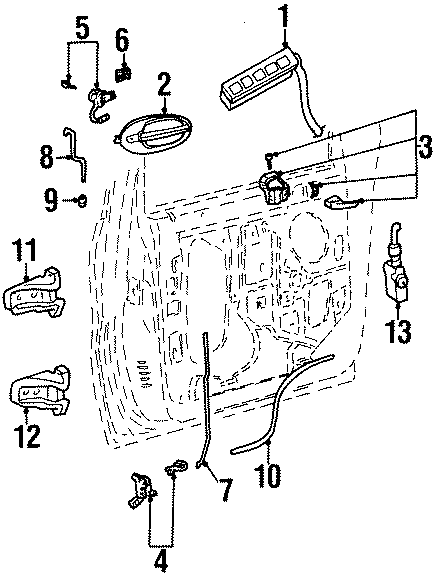 Diagram FRONT DOOR. LOCK & HARDWARE. for your Ford Edge  