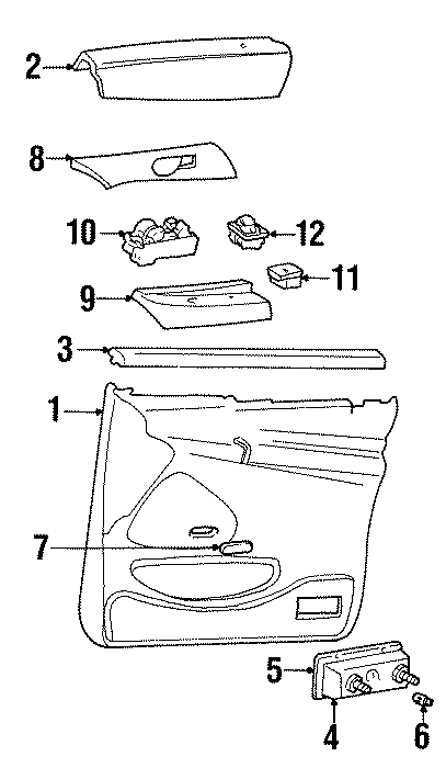 Diagram FRONT DOOR. INTERIOR TRIM. for your 2019 Ford F-150 3.0L Power-Stroke V6 DIESEL A/T RWD XL Standard Cab Pickup Fleetside 