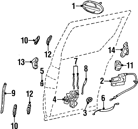 Diagram SIDE LOADING DOOR. LOCK & HARDWARE. for your 2022 Ford E-350 Super Duty   