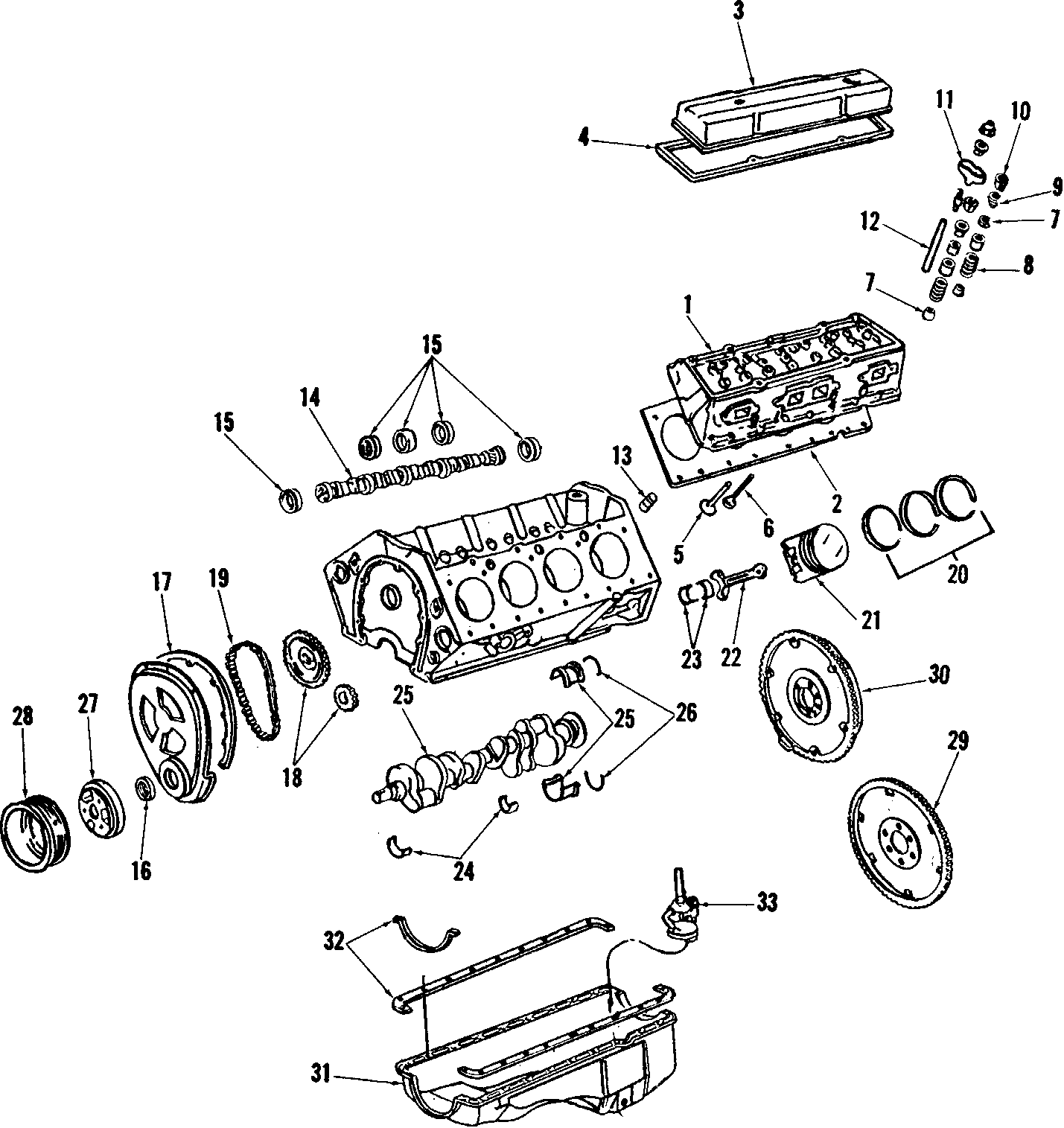 Diagram CAMSHAFT & TIMING. CRANKSHAFT & BEARINGS. CYLINDER HEAD & VALVES. LUBRICATION. MOUNTS. PISTONS. RINGS & BEARINGS. for your 2005 Chevrolet Express 2500   