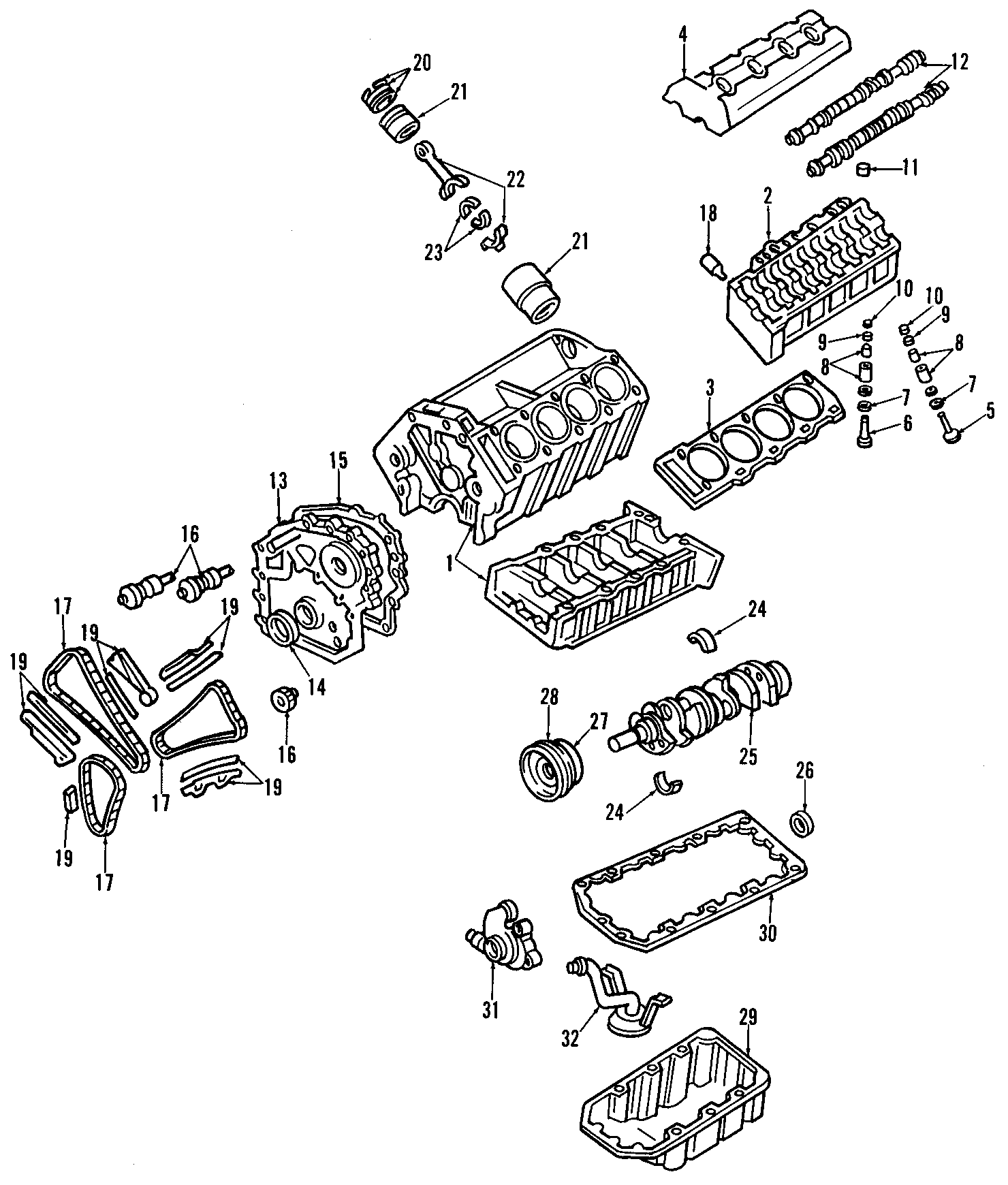 Diagram CAMSHAFT & TIMING. CRANKSHAFT & BEARINGS. CYLINDER HEAD & VALVES. LUBRICATION. MOUNTS. PISTONS. RINGS & BEARINGS. for your 2005 Chevrolet Express 1500   