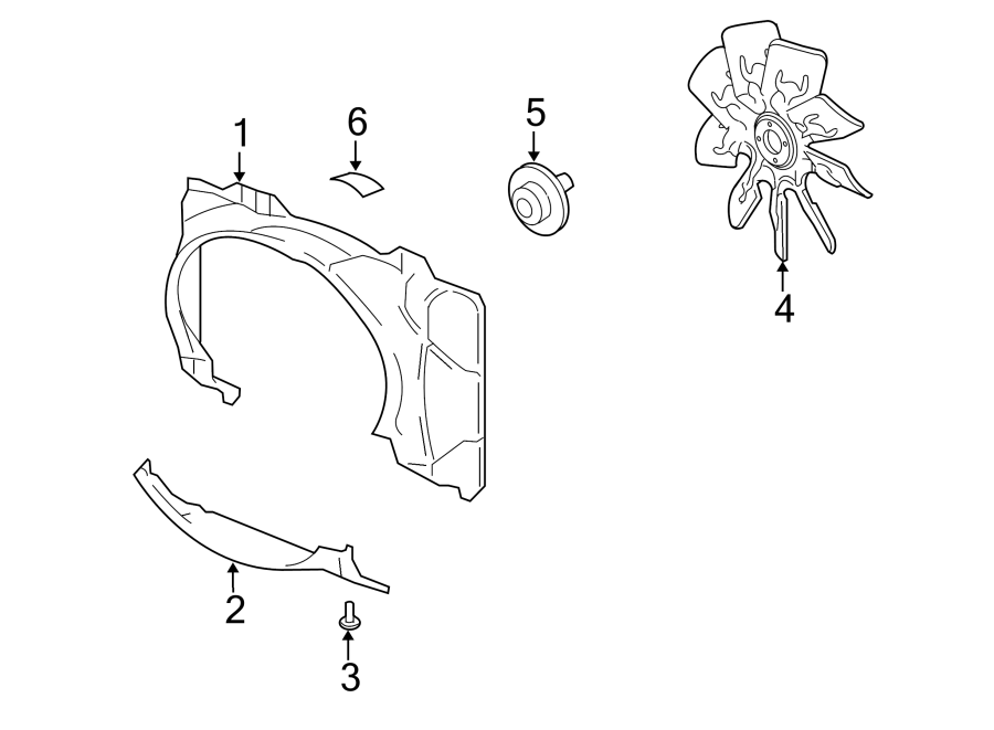 Diagram COOLING FAN. for your 2002 Ford F-150 5.4L Triton V8 M/T 4WD XLT Extended Cab Pickup Fleetside 