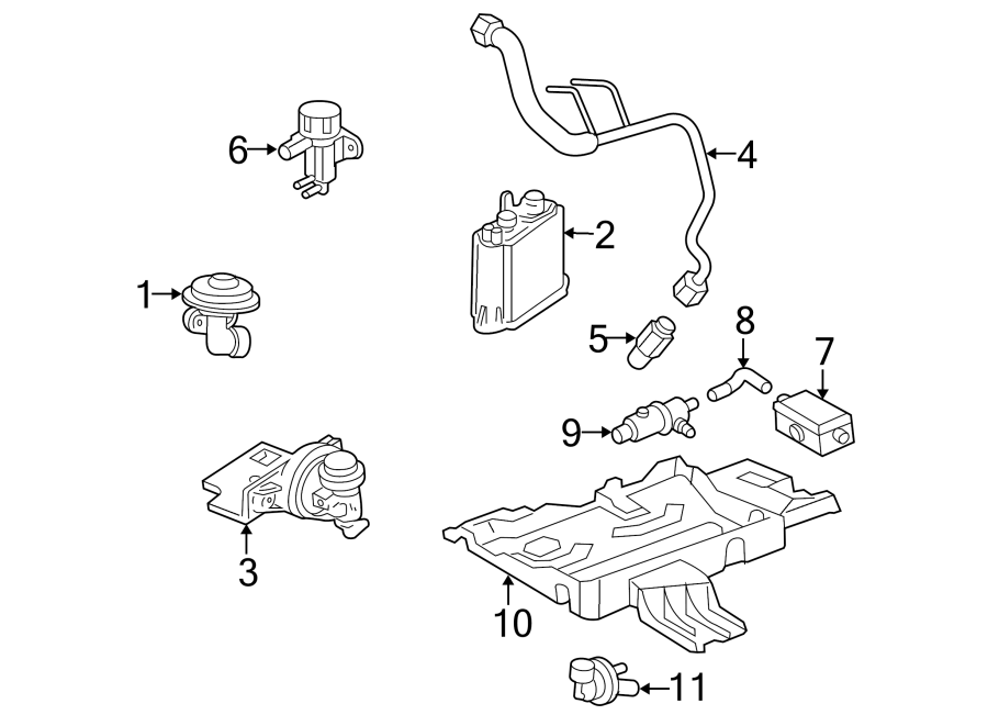 Diagram EMISSION SYSTEM. EMISSION COMPONENTS. for your 2013 Ford Flex   