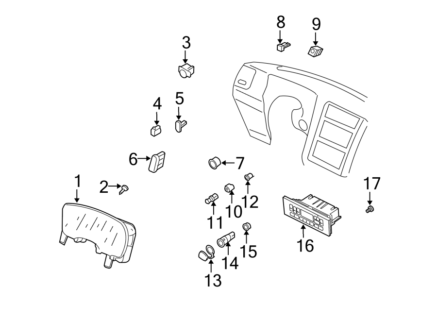 Diagram INSTRUMENT PANEL. CLUSTER & SWITCHES. for your Lincoln MKZ  