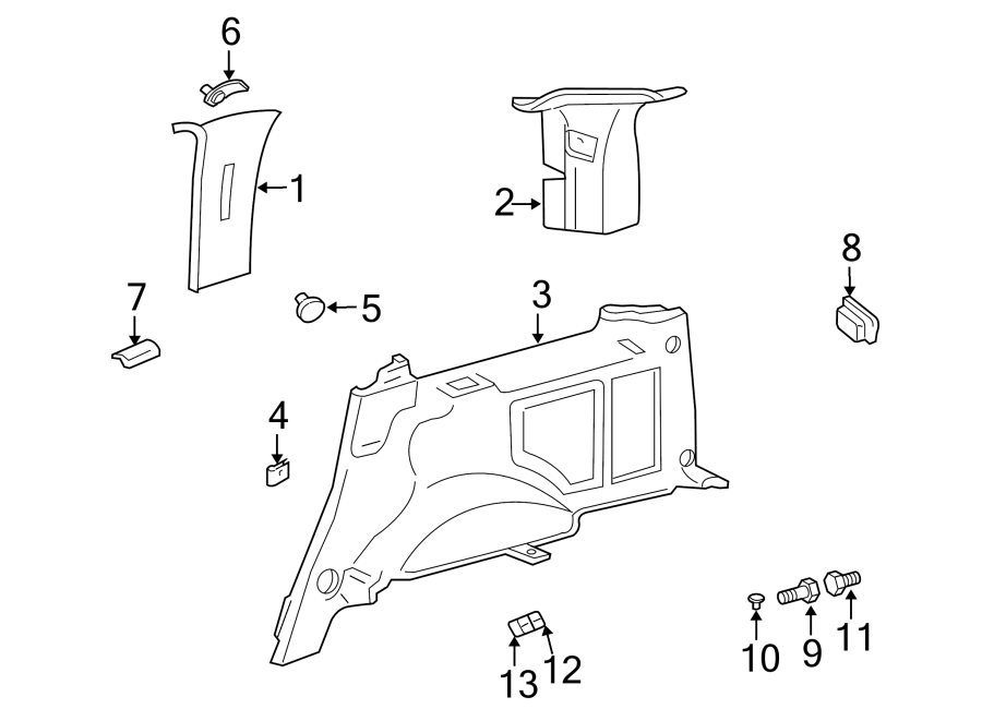 Diagram QUARTER PANEL. INTERIOR TRIM. for your Lincoln MKZ  