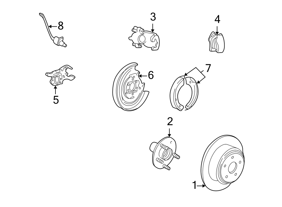 Diagram REAR SUSPENSION. BRAKE COMPONENTS. for your 2008 Ford F-150   