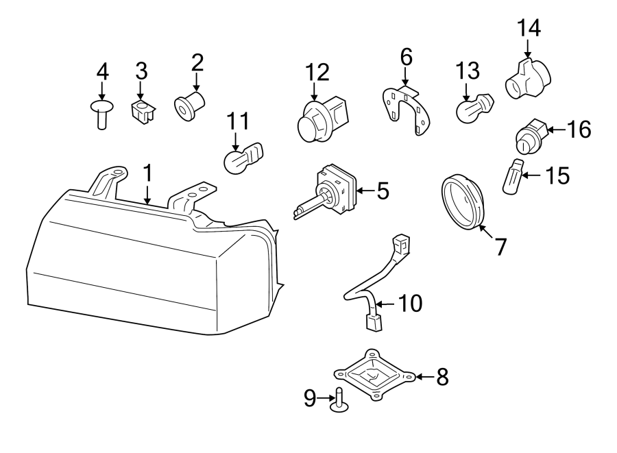 Diagram FRONT LAMPS. HEADLAMP COMPONENTS. for your 2015 Lincoln MKZ Base Sedan  