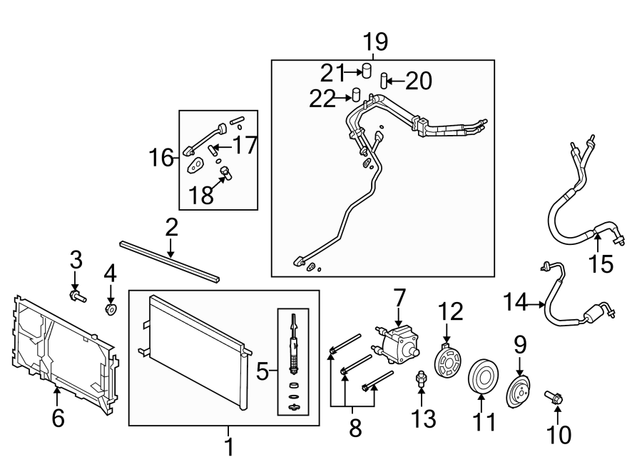 Diagram AIR CONDITIONER & HEATER. COMPRESSOR & LINES. for your 2008 Ford Ranger   