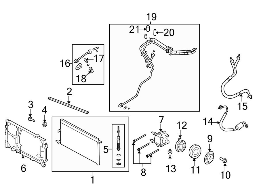 Diagram Air conditioner & heater. Compressor & lines. for your 2004 Ford Ranger   