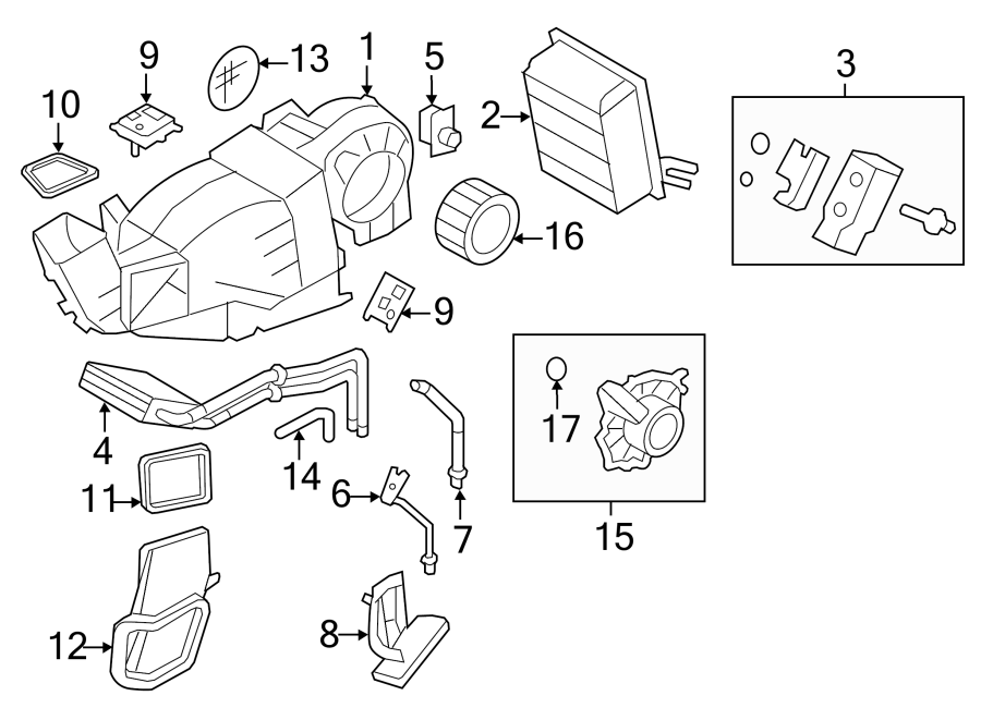 Diagram AIR CONDITIONER & HEATER. AUXILIARY AC & HEATER UNIT. for your 2011 Ford Ranger   