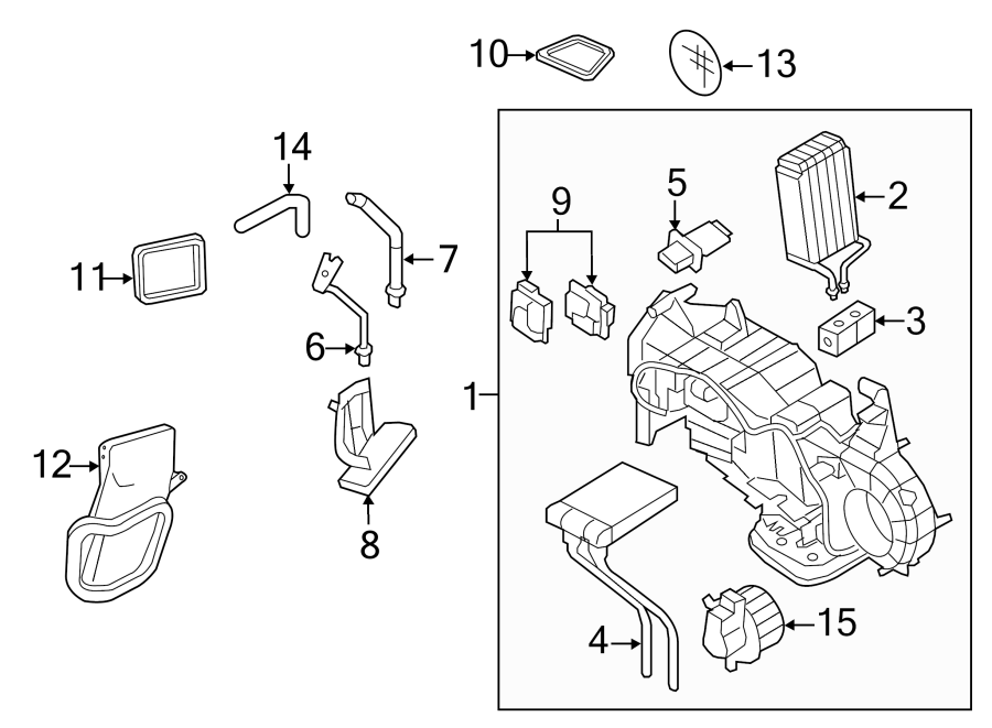 Diagram AIR CONDITIONER & HEATER. AUXILIARY AC & HEATER UNIT. for your 2021 Ford Ranger   