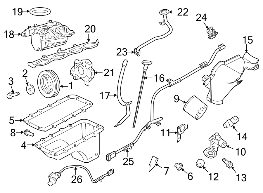 Diagram ENGINE PARTS. for your 2015 Ford F-150   