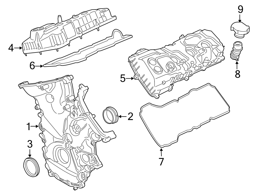 Diagram VALVE & TIMING COVERS. for your Ford Explorer  