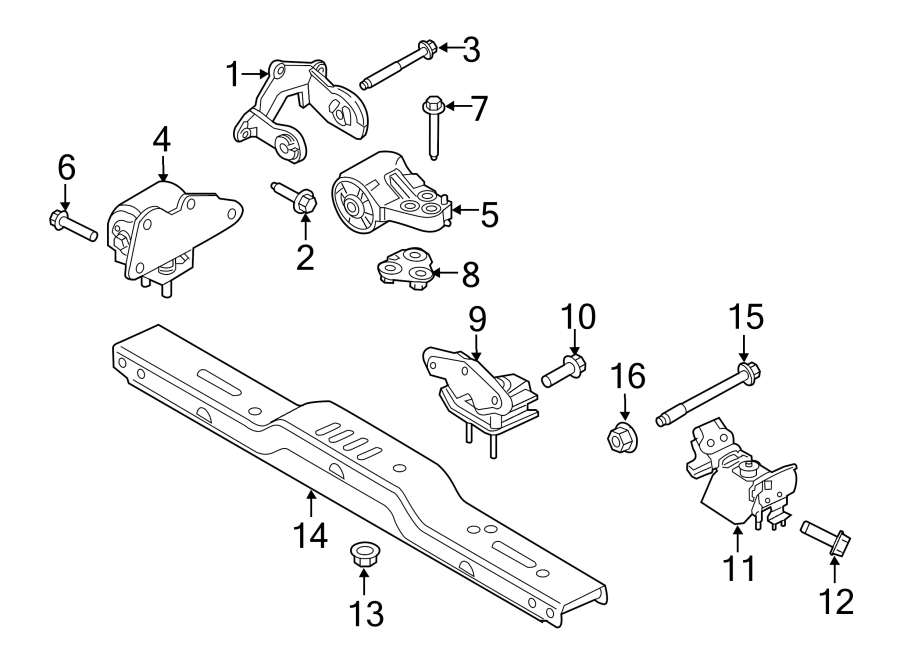 Diagram ENGINE & TRANS MOUNTING. for your 2016 Lincoln MKZ Base Sedan  