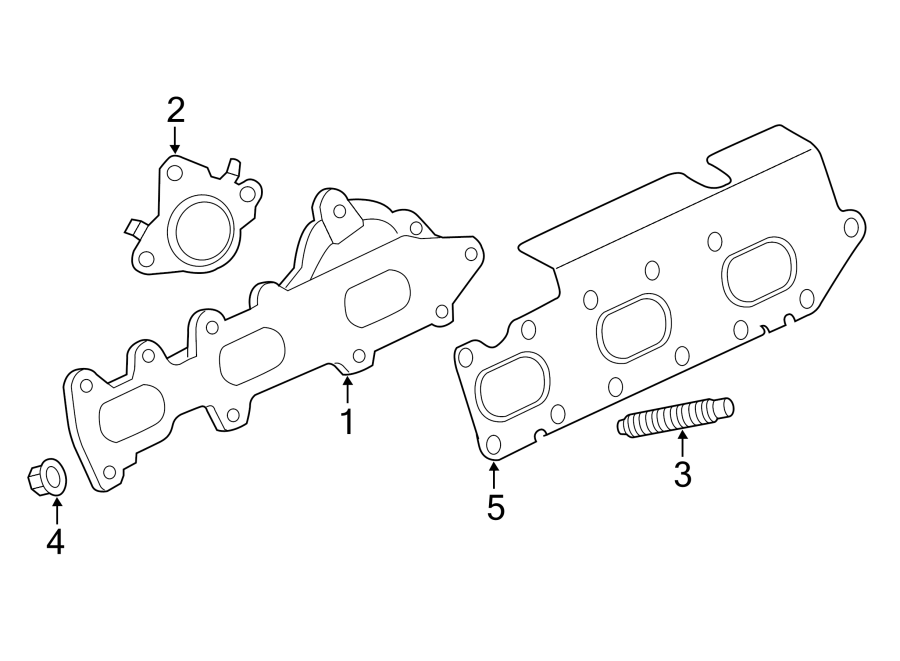 Diagram EXHAUST SYSTEM. MANIFOLD. for your 2020 Ford Police Responder Hybrid   