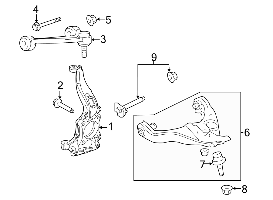 Diagram FRONT SUSPENSION. SUSPENSION COMPONENTS. for your 2017 Ford F-150 3.5L Duratec V6 FLEX A/T RWD XLT Crew Cab Pickup Fleetside 