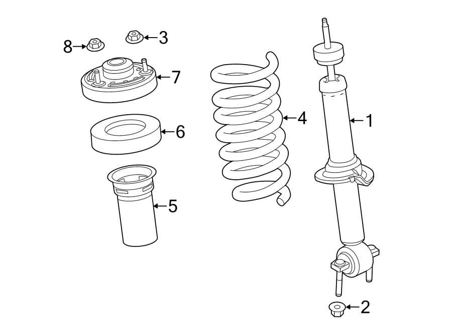 FRONT SUSPENSION. STRUTS & COMPONENTS. Diagram