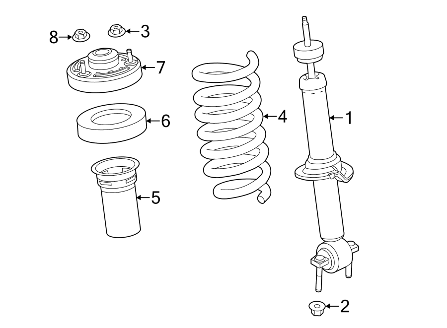 Diagram FRONT SUSPENSION. STRUTS & COMPONENTS. for your 2022 Ford F-150   