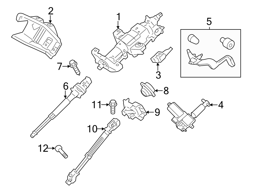 Diagram STEERING COLUMN. HOUSING & COMPONENTS. for your 2016 Lincoln MKZ Black Label Sedan  