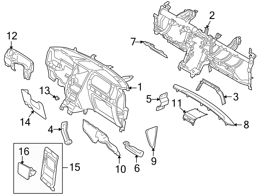 Diagram INSTRUMENT PANEL. for your 2013 Ford F-150 5.0L V8 FLEX A/T RWD FX2 Crew Cab Pickup Fleetside 