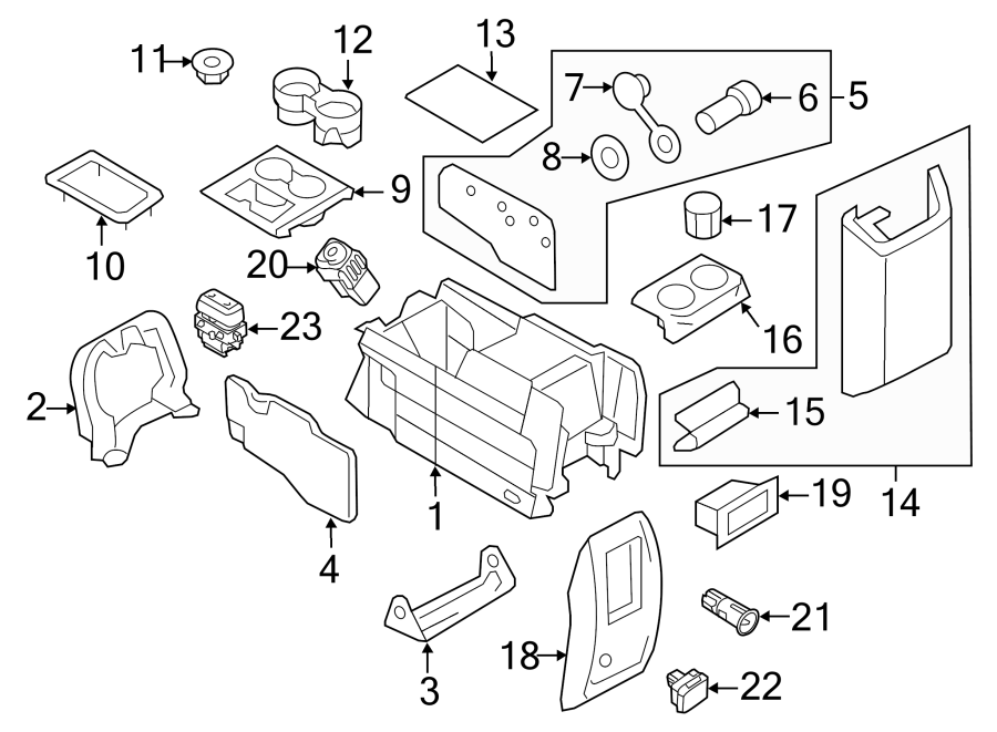 Diagram FLOOR CONSOLE. for your 2010 Ford F-150 4.6L V8 A/T RWD FX2 Extended Cab Pickup Fleetside 