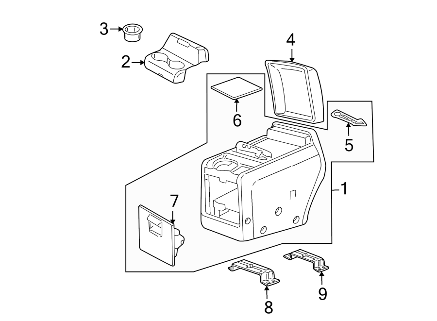 Diagram REAR CONSOLE. for your Ford Escape  